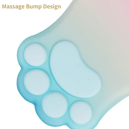 L-SPOUTTO Ergonomic Mouse Pad with Wrist Rest,Cute Mouse Pad Wrist Support | Cat Paw Comfortable Massage Design,Computer Pain Relief Mousepad with Non-Slip PU Base for Desk Laptop Gaming,Rainbow - color: Rainbow