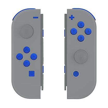 eXtremeRate DIY Full Set Buttons for Nintendo Switch & Switch OLED, Custom Replacement Buttons for JoyCon, ABXY Direction Keys SR SL L R ZR ZL + - Home Capture Trigger Buttons Springs - Blue - color: Blue