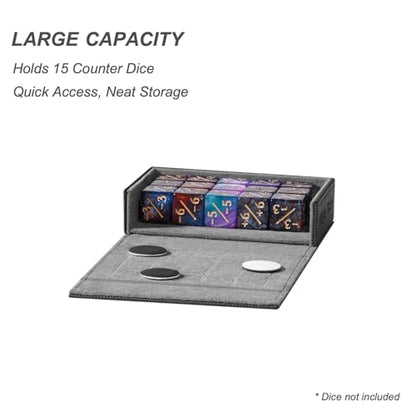 Pocket Dice Box (Adventurer Module) - Built-in Life Tracker - Fits 15 Counter Dice (15 mm) or 30+ Unsleeved Cards - Stores Inside Adventurer - MTG, PTCG & More (2. Artifact (Black/Grey)) - color: 2. Artifact (Black/Grey)