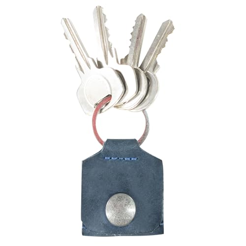 Rustic Leather Switch Cartridge Game Keychain/SD Card/Guitar Pick Holder Handmade by Hide & Drink (Slate Blue) - color: Slate Blue