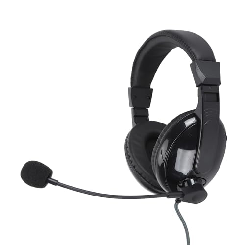 Yunseity Gaming Headset, Bass Surround Wired Headset, Noise Cancelling Flexible Mic Over Ear Headphones, Soft Memory Earmuffs, for PC