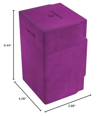 GameGenic Deck Box – Watchtower XL Purple 100CT – Durable and Sturdy TCG, OCG, CCG Card Storage – Compatible with Pokemon, Yugioh, Commander, and MTG Magic: The Gathering Cards - color: Purple