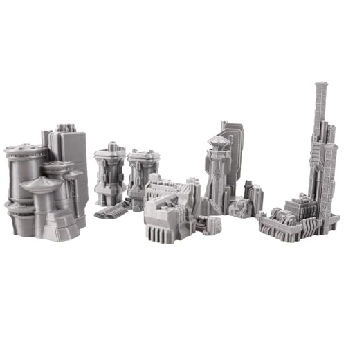 6mm Sci-Fi Cityscape Bundle 1 - Tabletop Terrain for Miniatures Games Such as Epic Battletech Adeptus Titanicus (Bundle 1) - size: Bundle 1 without Hexes