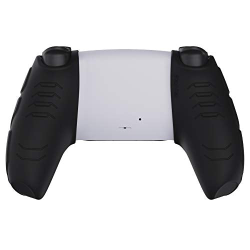 PlayVital Mecha Edition Black Ergonomic Soft Controller Silicone Case Grips for ps5, Rubber Protector Skins with Thumbstick Caps for ps5 Controller - Compatible with Charging Station - color: Black