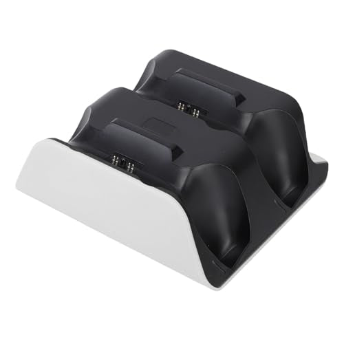 Controller Charging Station for Edge Controller, Dual Game Console Charger Dock with Storage Stand and USB Cable, White Black - color: White Black