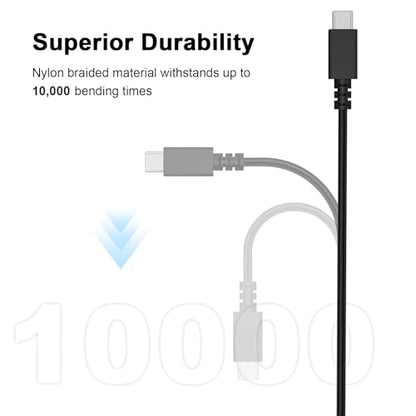 USB C Data Charging Cable Cord Compatible with Razer Wolverine V2 Pro Chroma/BlackWidow V3 Pro/Deathstalker V2 Pro, Ducky One 2 Mini/One 2 Pro Mini Mechanical Keyboard