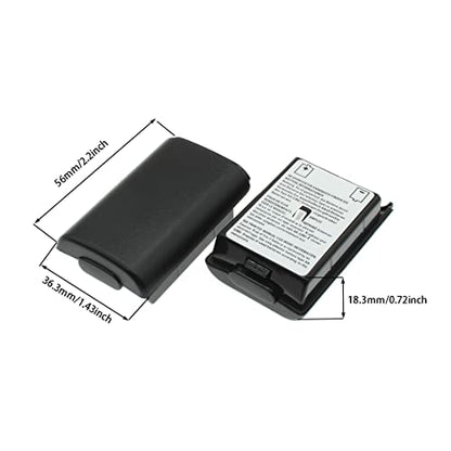 Black Battery Cover Replacement Battery Pack Cover Shell Repair Part Compatible Xbox360 Wireless Controller 2PCS