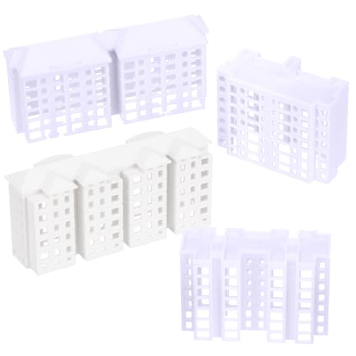 Wakauto Miniature Apartment Building Model 4Pcs Mini Buildings for Diorama Plastic Mini Building Decor for Crafts City Models for Sand Table Layout Home D Cor