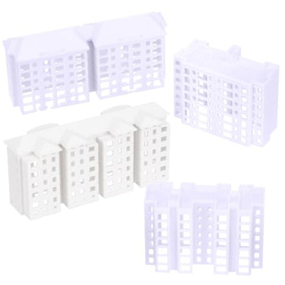 Wakauto Miniature Apartment Building Model 4Pcs Mini Buildings for Diorama Plastic Mini Building Decor for Crafts City Models for Sand Table Layout Home D Cor