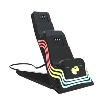 PDP Afterglow Wave LED Dual Gaming Charger for 2 Xbox Controllers, Customizable RGB Lighting Effects - Black - color: Black, style: Xbox