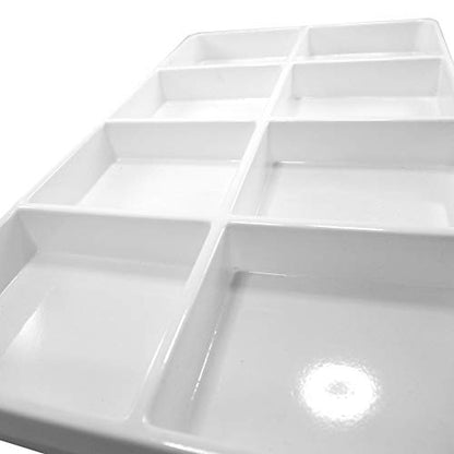 Heavy Duty Beach-Stone White Plastic 8 Compartment Tray - for Storage/Organization/Display/Sales/Stacking/Sorting