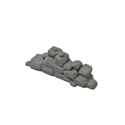 3D Printed Stone Wall Ruins, 28mm Tabletop Wargame Terrain (Grey) | Modular ruin terrain, fits 28-32mm wargames. Miniature diorama & model building accessory, universal for tabletop RPGs.