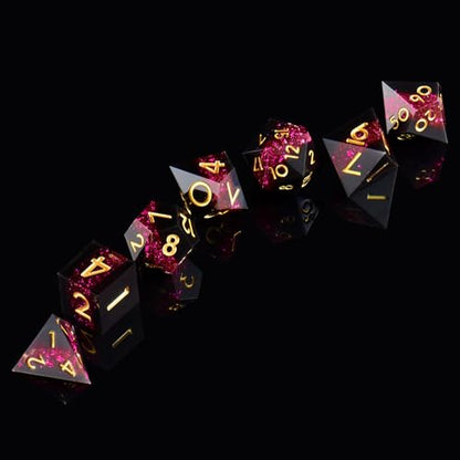 DND Dice Set, 7 Pcs Sharp Edge D&D Dice Polyhedral Resin Dice for Dungeons and Dragons RPG MTG Role Playing Table Games - color: Red