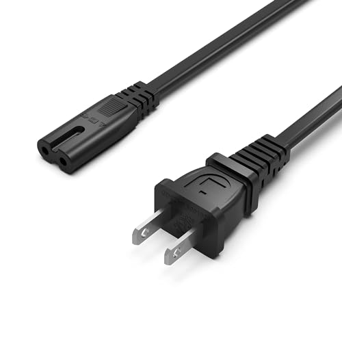 Superer 12 ft AC Power Cord Cable Fit for Sony PS5 PS4 PS3 Slim PlayStation 5 4 3, Xbox Series X/S, Xbox One X/S, TV, Printer, Speaker, Universal IEC C7 Figure 8 2 Prong Replacement Cables, ETL Listed - size: 12 Ft, style: 1 Pack