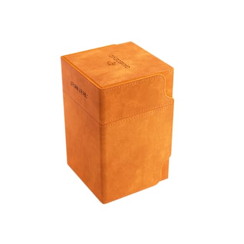Watchtower 100+ XL Convertible Deck Box - Double-Sleeved Card Storage - Card Game Protector - Nexofyber Surface - Holds Up to 100 Cards - Orange Color - Made by Gamegenic - color: Orange