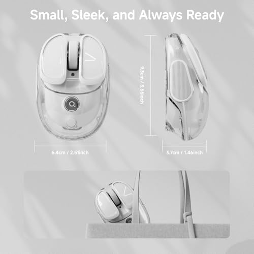SEUNKWANG EWEADN Q9 Wireless Clear Mouse Dual Mode Bluetooth & 2.4G USB Computer Mouse with RGB Lighting, Silent Clicks, Multi-Device Compatibility for Laptop, PC, MacBook, iPad Cute Mouse-White - color: White