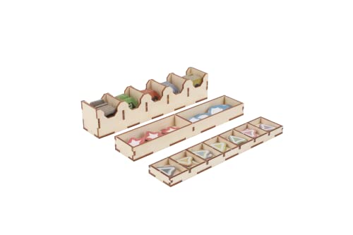 The Broken Token Game Organizer Compatible with Fallout - Wooden Game Organizing Box with Multiple Trays