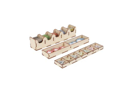 The Broken Token Game Organizer Compatible with Fallout - Wooden Game Organizing Box with Multiple Trays