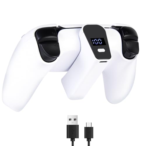 GLOWANT Charger for P5/P5 Edge Controller -2000mAh Portable Battery Pack, P5 Gaming Accessory Charging Kit with AC Adapter Power Brick(White)
