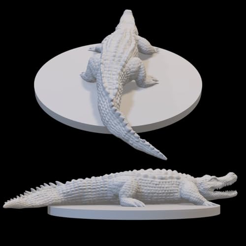 Large Animal Miniature for DND Pathfinder RPG Unpainted Resin 28mm-32mm (Crocodile)