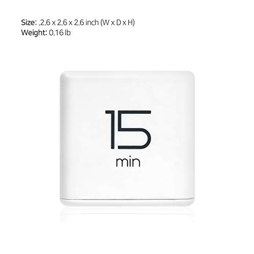 mooas Cube Timer, Flip, Block, Productivity, Time Management (White) | 5/15/30/60 Min Countdown Timer, Battery Operated, 2-Level Alarm Vol, Easy to Use, ADHD, Exercise, Study, Cooking - color: White