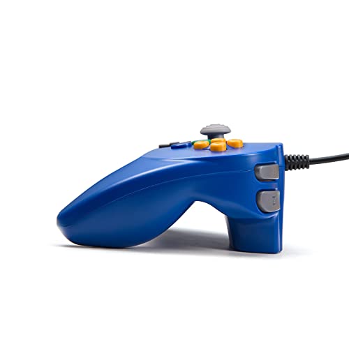 Mini Controller for N64 Console, Retro N64 Wired 64-bit Remote Game Controller Upgraded Joystick Gamepad Replacement Blue - color: blue