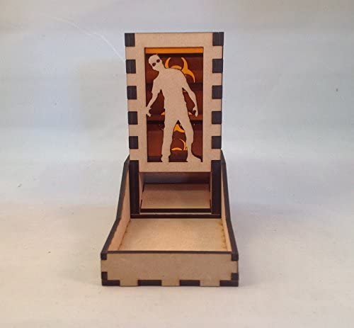 Zombie Mini Dice Tower v1 Amber Acrylic Window Laser Cut MDF Unique Fast Shipping