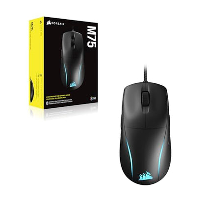 Corsair M75 Wired RGB Lightweight FPS Gaming Mouse – 26,000 DPI – Swappable Side Buttons – PC – Black - color: Black, style: Wired Mouse