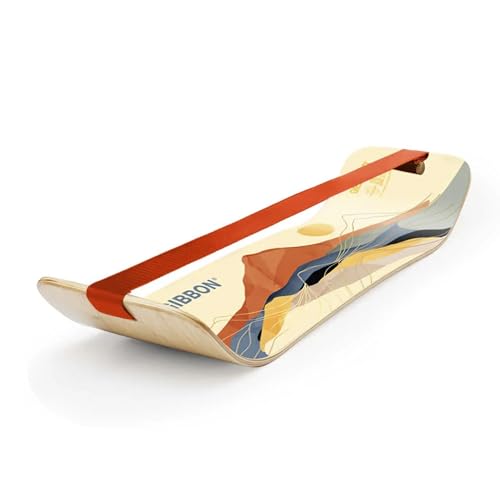 GIBBON SlackBoard, Balance Board Kids & Adults, Slackline Balance Trainer | 1 & 2 Line Options, Slack Board, Core Workout Equipment, Home Gym Training, Standing Desk Exercise, Yoga, Agility, Pilates - color: Sunrise - 1 Line