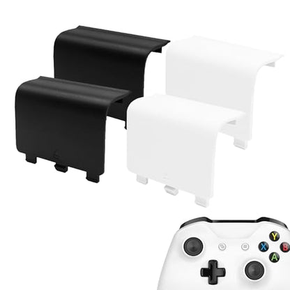 KELIFANG Replacement Battery Cover Door Compatible with Xbox One, One S, One X Controller, Battery Back Shell Repair Part Compatible with Xbox Wireless Controller (Black, White) - color: Black+White