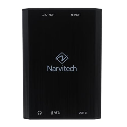 Narvitech NJ500 HDMI Capture Card – 4K60 HDR, 2K144, 1080P240 Passthrough, 4K30 Recording, Ultra-Low Latency, for PS5, Xbox Series X|S, Nintendo Switch 2, Quest 3, PC & Mac, OBS Streaming & Recording