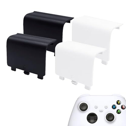 KELIFANG Replacement Battery Cover Door Compatible with Xbox Series X, Xbox Series S Controller (2020), Battery Back Shell Repair Part Compatible with Xbox Wireless Controller (Black, White) - color: Black+White