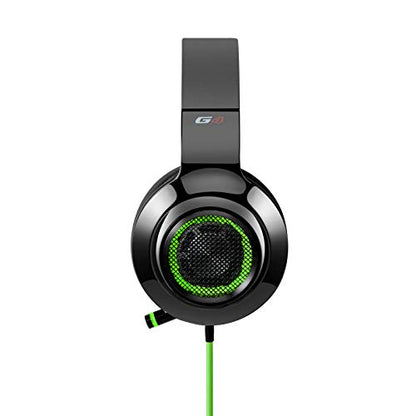 Edifier G4 USB Gaming Headset with Virtual 7.1 Surround Sound, Retractable Boom Microphone, LED Lights Mesh Open Back Adjustable Video Games for PC, Laptop, desktops - Green