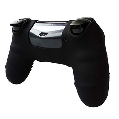 PS4 Controller DualShock4 Skin Grip Anti-Slip Silicone Cover Protector Case for Sony PS4/PS4 Slim/PS4 Pro Controller with 2 Thumb Grips (Black) - color: Black