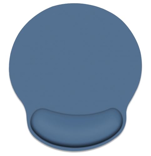 Britimes Navy Blue Mouse Pad Ergonomic Mouse Pad with Wrist Support Non-Slip Rubber Base Mousepad for Home Office Gaming Working Computers Laptop Easy Typing & Relief - color: Navy Blue