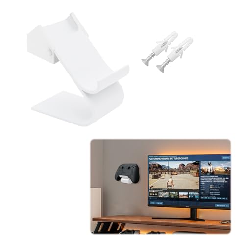 Wall-mounting & Desktop Storage Stand for Steam Controller 2 2026 Game Controller Display Stand and Storage Rack Lightweight Durable PLA Material (White) - color: White