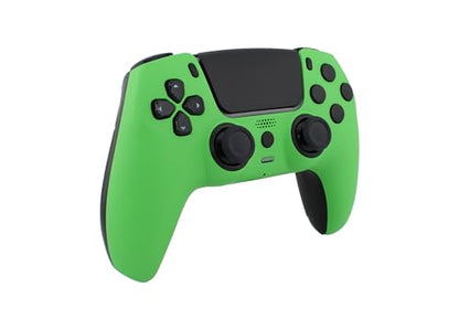 Crazy Controllerz Custom Wireless Controller for PS5 with Z-Touch™ Seamless Soft Touch Front Shell and Z-Grip™ Comfort Zones - Neon Green - color: NEON GREEN