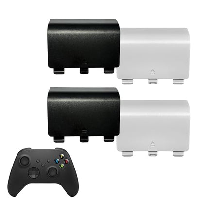 4 Pack Battery Back Cover for Xbox Series X/S Controller [NOT for Xbox One, NOT for Xbox One X/S],Replacement Battery Back Shell Covers Compatible with Series S, Series X Controller (Black&White) - color: Black&White