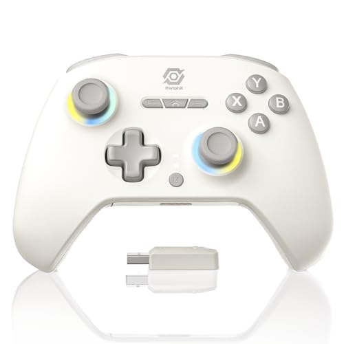 PeriphX Wireless PC Controller with 1000Hz Polling Rate, Switchable Hall and Tactile Triggers（Long/Short Travel Triggers）, Hall Joysticks, Turbo, Macro, RGB Lighting, 2.4G Bluetooth Wired, Compatible with Windows PC/ Switch1,2/Steam Deck/Android/iOS