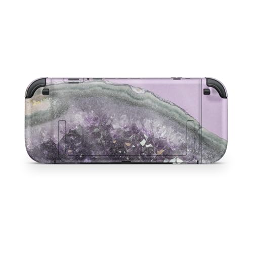 Glossy Glitter Gaming Skin Compatible with Nintendo Switch 2 Console Only - Amethyst Agate - Premium 3M Vinyl Protective Wrap Decal Cover - Easy to Apply | Crafted in The USA by MightySkins - color: Amethyst Agate, size: Switch 2 Console Skin Only, style: