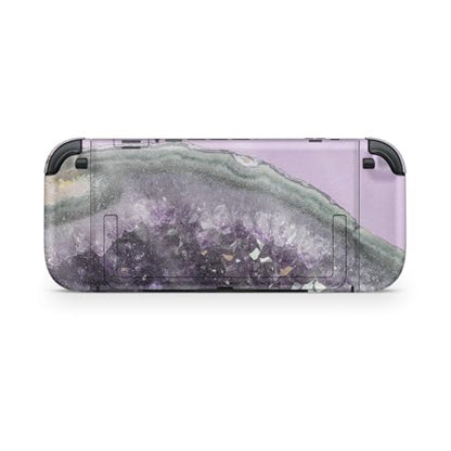 Glossy Glitter Gaming Skin Compatible with Nintendo Switch 2 Console Only - Amethyst Agate - Premium 3M Vinyl Protective Wrap Decal Cover - Easy to Apply | Crafted in The USA by MightySkins - color: Amethyst Agate, size: Switch 2 Console Skin Only, style: