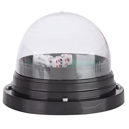 SUNGOOYUE Automatic Set, Anti Trap Black Dice Cup Shaker with 5 Dices and Transparent Plastic Cover, for KTV Pub Bar Family Friends Party Games