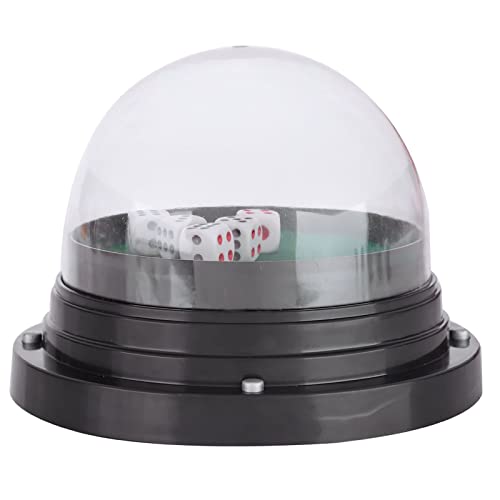 SUNGOOYUE Automatic Set, Anti Trap Black Dice Cup Shaker with 5 Dices and Transparent Plastic Cover, for KTV Pub Bar Family Friends Party Games