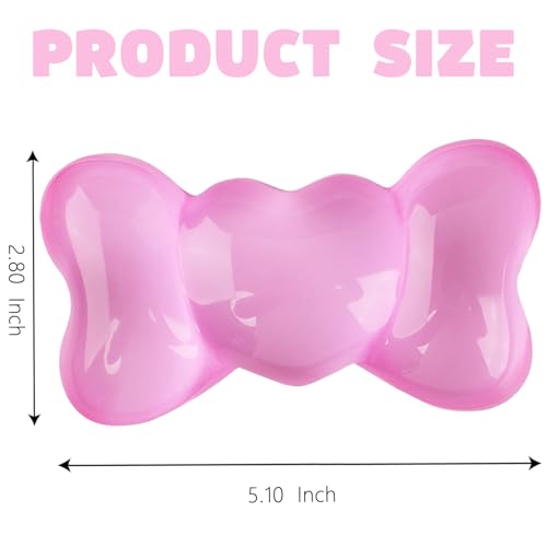 Gel Wrist Rest for Keyboard and Mouse Transparent Pink Bow Elbow Pad Cushion Ergonomic Cute Clear Cool Heart Mouse Wrist Pad Silicone Non-Slip Support for Computer Gaming Home Office Women Hand Pillow - color: Bow Pink