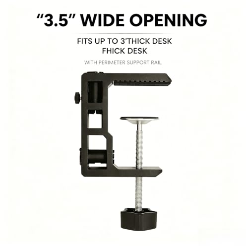 Replacement Heavy Duty C Clamp for 1/2” and 5/8” Hole Base Magnifying Lamp,Desk Lamp,Swing Arm Lamp,Phone I pad Mount,Tablet Mic Holder,Table Mount Clamp for Microphone Stand Mic Boom Arm (G2 BLACK) - color: G2 Black