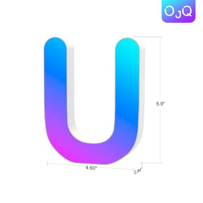 OJQ Light Up Letters LED Letter Room Decor Wall Decor Living Room Gifts | Boyfriend Home Decor Living Room Christmas Birthday Gifts for Girl Teen Girls Gifts Party Home Wall Decor-U - style: Letter-U