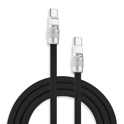 chubbycable Chubby 2.0 USB C 240W Fast Charging Cable Silicone Soft Durable USB C Cable Extra Thick Charger Cord Compatible with iPhone 17-15 Series iPad, Black, Type-C to Type-C, 3.3FT - color: Black, size: 3.3ft (1m), style: Type C-Type C
