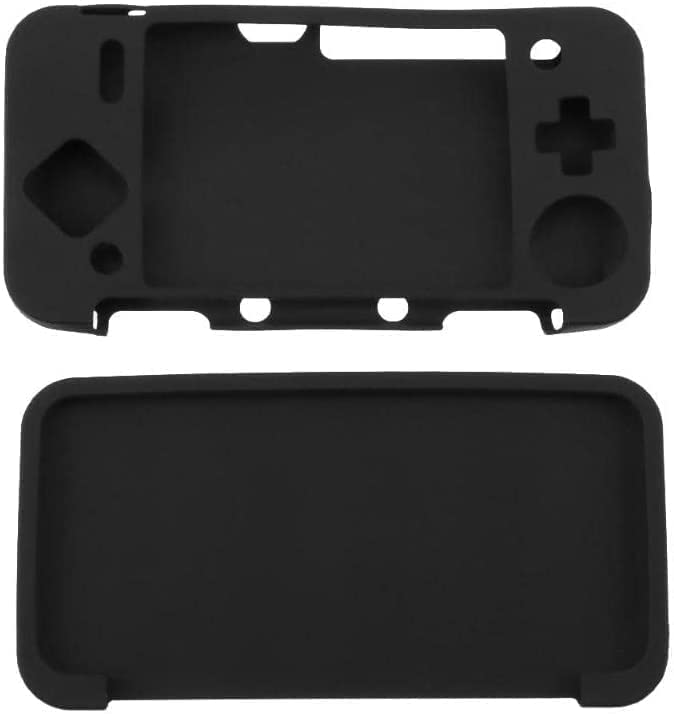 Soft Rubber Silicone Cover Case Protector for New 2DS XL LL Console Full Body Protective Skin Shell (Black) - color: Black