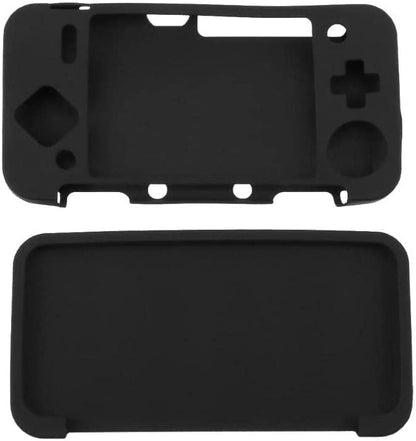 Soft Rubber Silicone Cover Case Protector for New 2DS XL LL Console Full Body Protective Skin Shell (Black) - color: Black