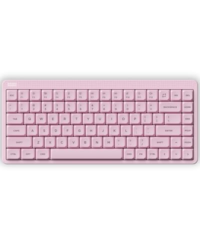 NuPhy Node75 Wireless Mechanical Keyboard, 75% Hot Swappable Custom Low Profile Keyboard, 84 Keys Computer Gaming Keyboards, Supports Touch Gestures, PBT Keycaps, RGB Backlit, Bluetooth/2.4GHz/USB-C - color: Pink, size: Low-Profile Red Nano Switch